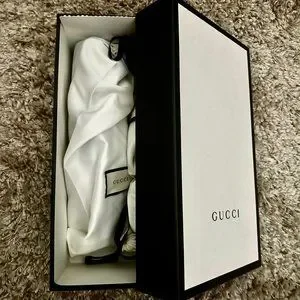 Gucci | Shoes | Gucci Black Leather Red And Green Trim Dress  display picture 1